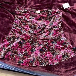 House party burgundy multicolored styled skirt “So” Brand velvet miniskirt